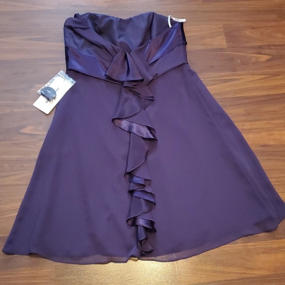 NWT David's Bridal Strapless Purple Dress
